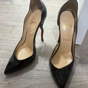 Christian Louboutin Black Patent Heels with Red Soles